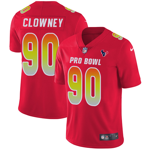 Nike Texans #90 Jadeveon Clowney Red Men's Stitched NFL Limited AFC 2018 Pro Bowl Jersey